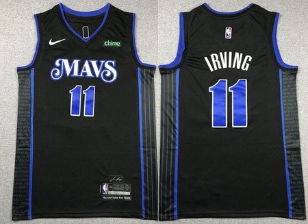 Men's Dallas Mavericks #11 Kyrie Irving Black 2023 City Icon Sponsor Swingman Jersey