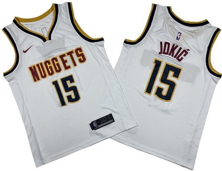 Men's Denver Nuggets #15 Nikola Jokic White Icon Swingman Jersey