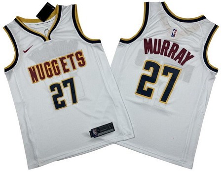 Men's Denver Nuggets #27 Jamal Murray White Icon Swingman Jersey