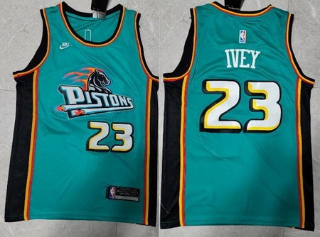 Men's Detroit Pistons #23 Jaden Ivey Aqua Classic Icon Swingman Jersey