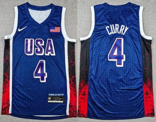 Men's Dream 16 USA #4 Stephen Curry Navy 2024 Swingman Jersey