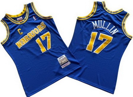 Men's Golden State Warriors #17 Chris Mullin Blue 1993 Throwback Swingman Jersey