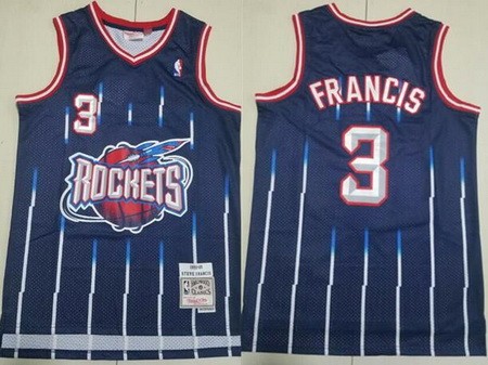 Men's Houston Rockets #3 Steve Francis Navy 1999 Throwback Swingman Jersey