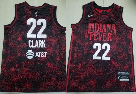 Men's Indiana Fever #22 Caitlin Clark Black Red AT&T Swingman Jersey