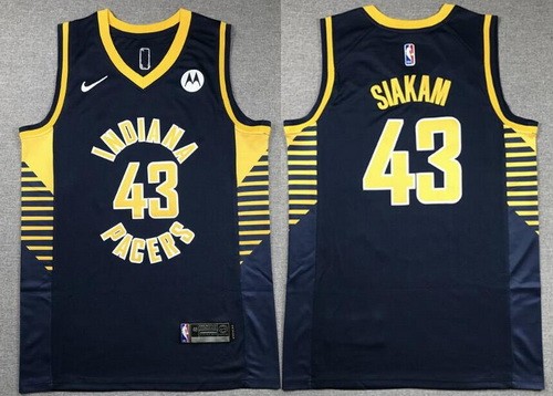 Men's Indiana Pacers #43 Pascal Siakam Navy Icon Sponsor Swingman Jersey