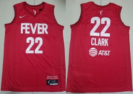 Men's Indiana Fever #22 Caitlin Clark Red AT&T Swingman Jersey