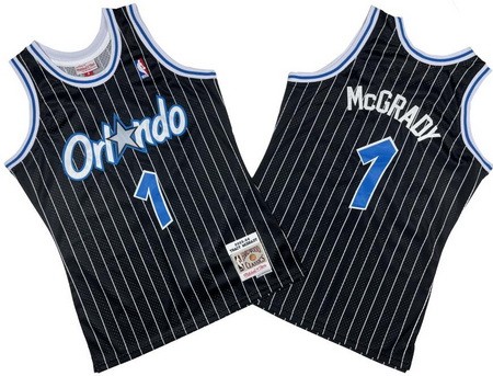 Men's Orlando Magic #1 Tracy McGrady Black 2003 Throwback Swingman Jersey