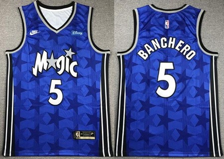 Men's Orlando Magic #5 Paolo Banchero Blue Classic Icon Sponsor Swingman Jersey