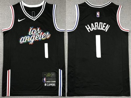 Men's Los Angeles Clippers #1 James Harden Black 2022 City Icon Swingman Jersey