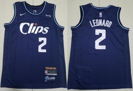 Men's Los Angeles Clippers #2 Kawhi Leonard Navy 2023 City Icon Sponsor Swingman Jersey