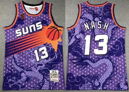 Men's Phoenix Suns #13 Steve Nash Purple Dragon Swingman Jersey