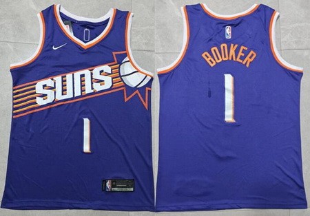 Men's Phoenix Suns #1 Devin Booker Purple Icon Swingman Jersey