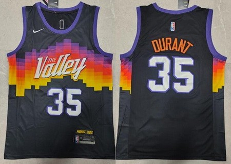 Men's Phoenix Suns #35 Kevin Durant Black City Icon Swingman Jersey