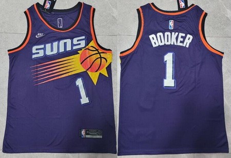 Men's Phoenix Suns #1 Devin Booker Purple Classic Icon Swingman Jersey