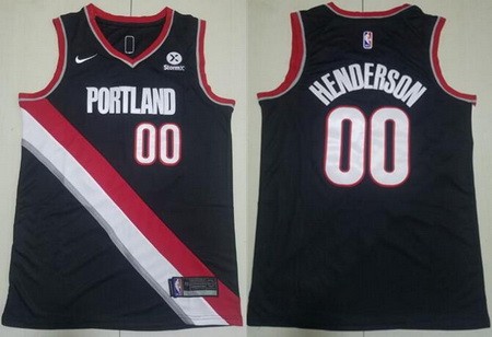 Men's Portland Trail Blazers #00 Scoot Henderson Black Icon Sponsor Swingman Jersey