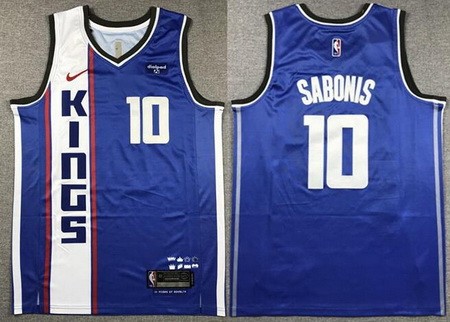 Men's Sacramento Kings #10 Domantas Sabonis Blue 2023 City Icon Sponsor Swingman Jersey