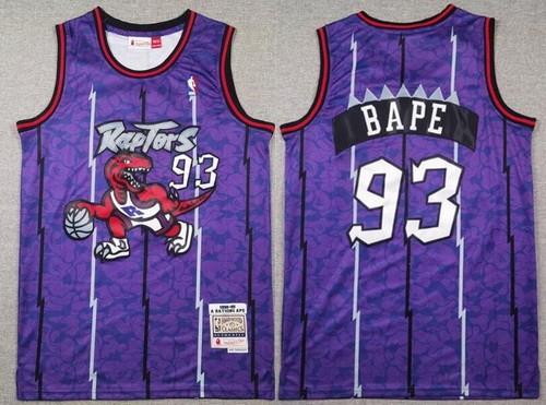 Men's Toronto Raptors #93 Bape Purple 1998 Throwback Swingman Jersey