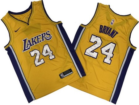 Men's Los Angeles Lakers #24 Kobe Bryant Yellow 2021 Icon Swingman Jersey