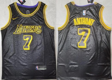 Men's Los Angeles Lakers #7 Carmelo Anthony Black City Icon Swingman Jersey