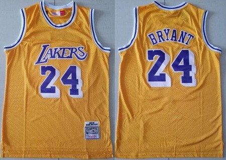 Men's Los Angeles Lakers #24 Kobe Bryant Yellow 2007 Hollywood Classic Swingman Jersey