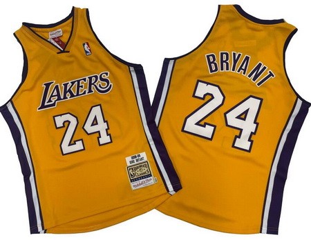 Men's Los Angeles Lakers #24 Kobe Bryant Yellow 2008 Throwback Swingman Jersey