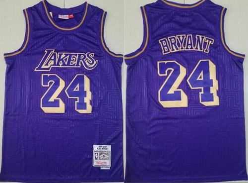 Men's Los Angeles Lakers #24 Kobe Bryant Purple 1996 Hardwood Classics Swingman Jersey