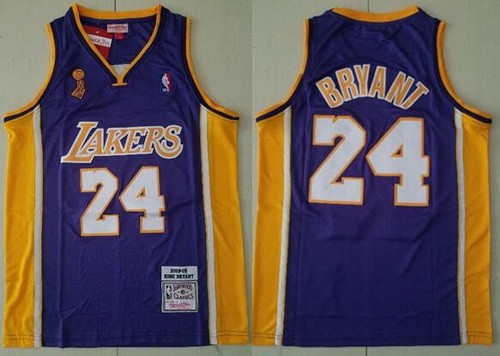 Men's Los Angeles Lakers #24 Kobe Bryant Purple 2008 Champions Swingman Jersey