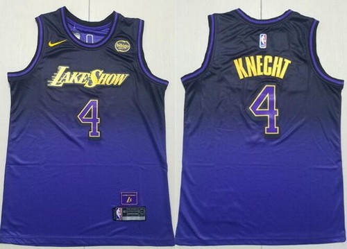 Men's Los Angeles Lakers #4 Dalton Knecht Purple 2024 City Sponsor Swingman Jersey