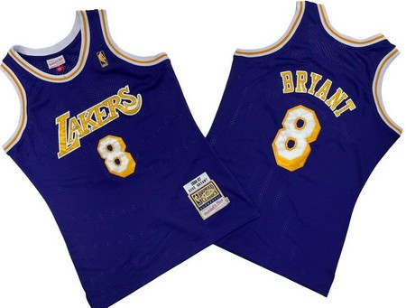 Men's Los Angeles Lakers #8 Kobe Bryant Purple 1996 Throwback Swingman Jersey