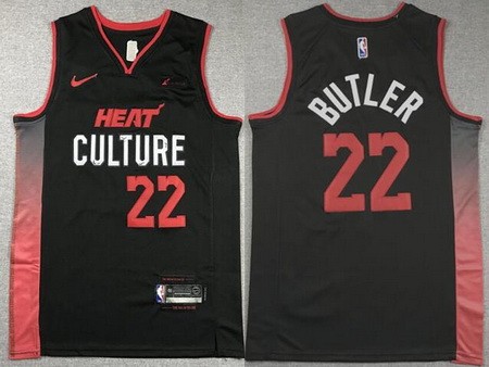 Men's Miami Heat #22 Jimmy Butler Black 2023 City Icon Sponsor Swingman Jersey