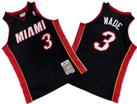 Men's Miami Heat #3 Dwyane Wade Black 2012 Throwback Swingman Jersey