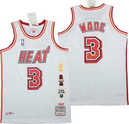 Men's Miami Heat #3 Dwyane Wade White Honor Throwback Swingman Jersey