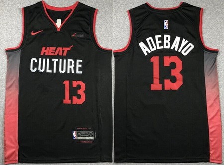 Men's Miami Heat #13 Edrice Adebayo Black 2023 City Icon Sponsor Swingman Jersey