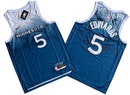 Men's Minnesota Timberwolves #5 Anthony Edwards Navy 2023 City Icon Swingman Jersey