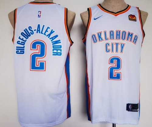 Men's Oklahoma City Thunder #2 Shai Gilgeous Alexander White Icon Sponsor Swingman Jersey