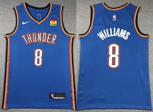 Men's Oklahoma City Thunder #8 Jalen Williams Blue Icon Sponsor Swingman Jersey