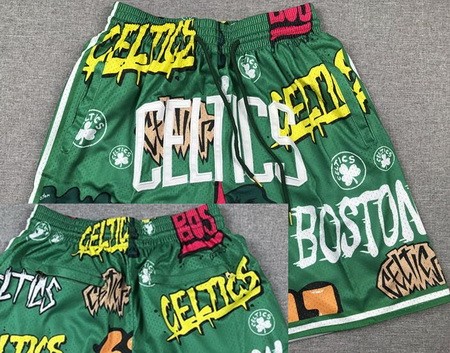 Men's Boston Celtics Green Doodle Just Don Shorts