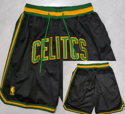 Men's Boston Celtics Black Gold Just Don Shorts