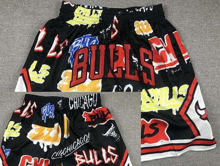 Men's Chicago Bulls Black Doodle Just Don Shorts