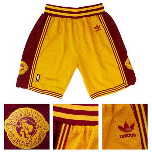 Men's Cleveland Cavaliers Yellow Hardwood Classic Swingman Shorts