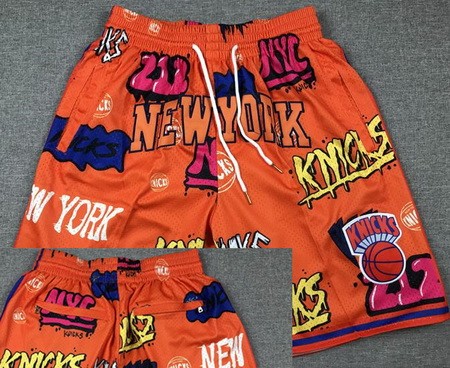 Men's New York Knicks Orange Doodle Just Don Shorts