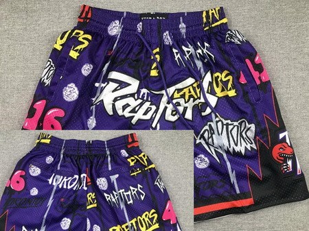 Men's Toronto Raptors Black Doodle Just Don Shorts