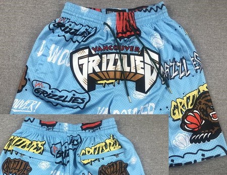 Men's Vancouver Grizzlies Blue Doodle Just Don Shorts