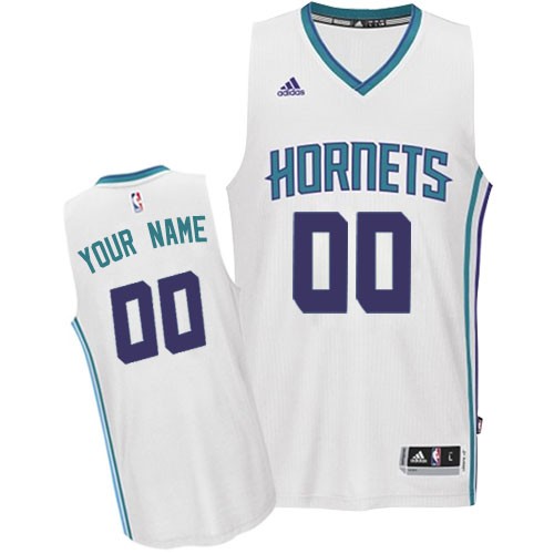 Men's Charlotte Hornets Customized White Swingman Adidas Jersey