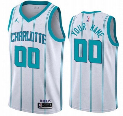 Men's Charlotte Hornets Customized White 2021 Stitched Swingman Jersey