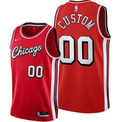 Men's Chicago Bulls Customized Red 2022 City Stitched Swingman Jersey