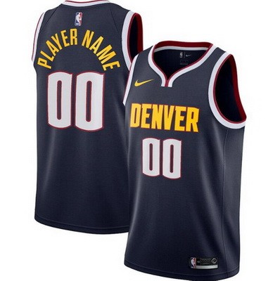 Men's Denver Nuggets Customized Navy Stitched Swingman Jersey