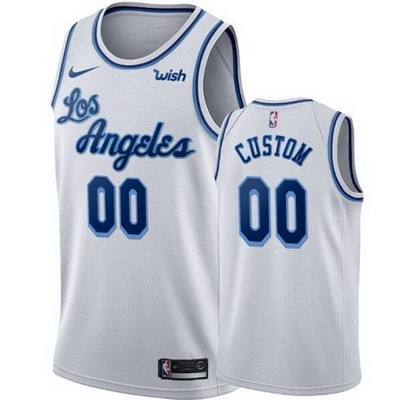 Men's Los Angeles Lakers Customized White Classic Stitched Swingman Jersey