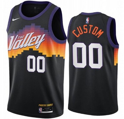 Men's Phoenix Suns Customized Black 2021 City Stitched Swingman Jersey