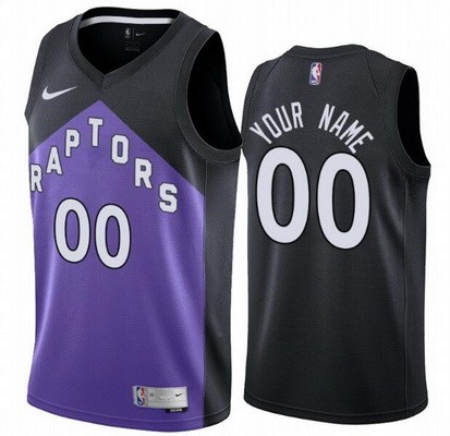 Men's Toronto Raptors Customized Black Purple 2021 Earned Stitched Swingman Jersey